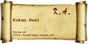 Kokas Axel névjegykártya